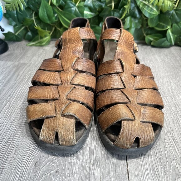Mephisto Sam Fisherman Sandals Mens Sz 44 US 11 Brown Leather Closed Toe Shoes main image 7